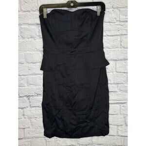 White House Black Market Black Strapless Mini Bodycon Dress SZ 6 Semi Formal